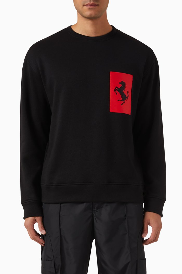 

Logo Sweater in Knitted Cotton, Black