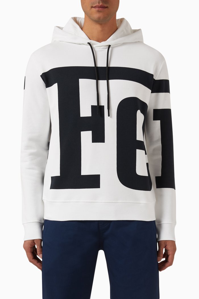 

Logo Hoodie in Cotton Jersey, White