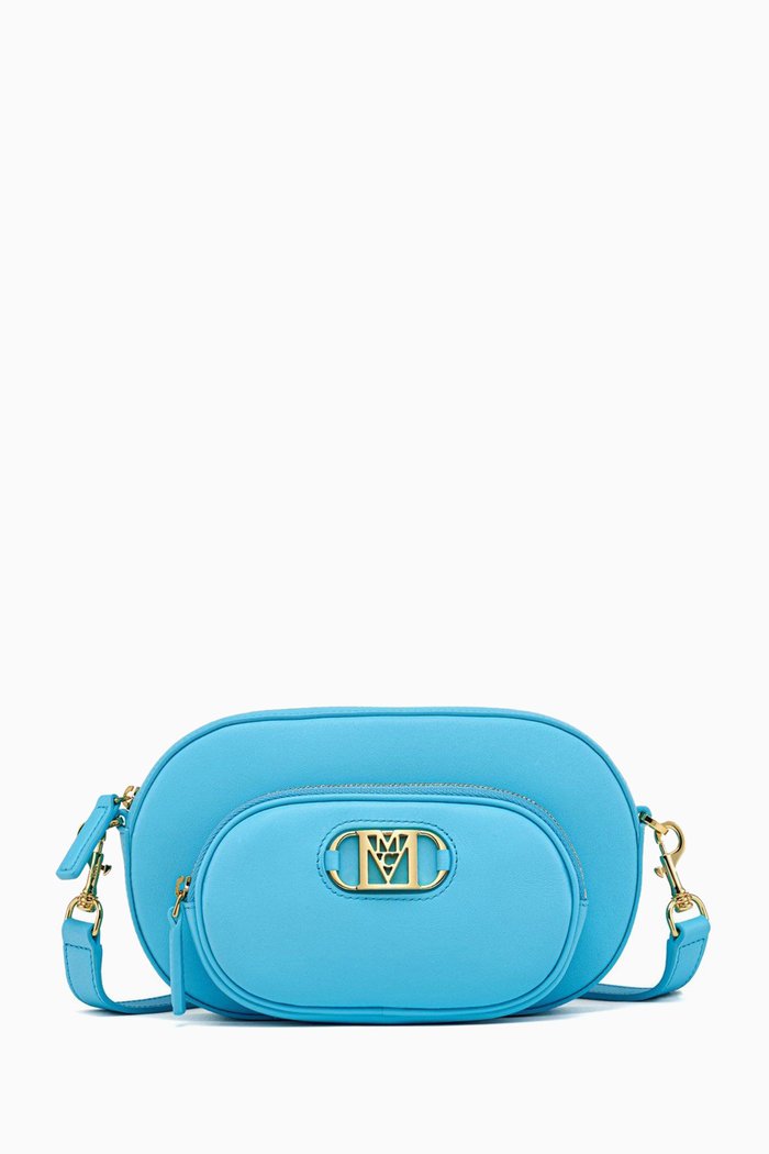 

Mini Mode Travia Crossbody with Zip Pocket in Spanish Leather, Blue