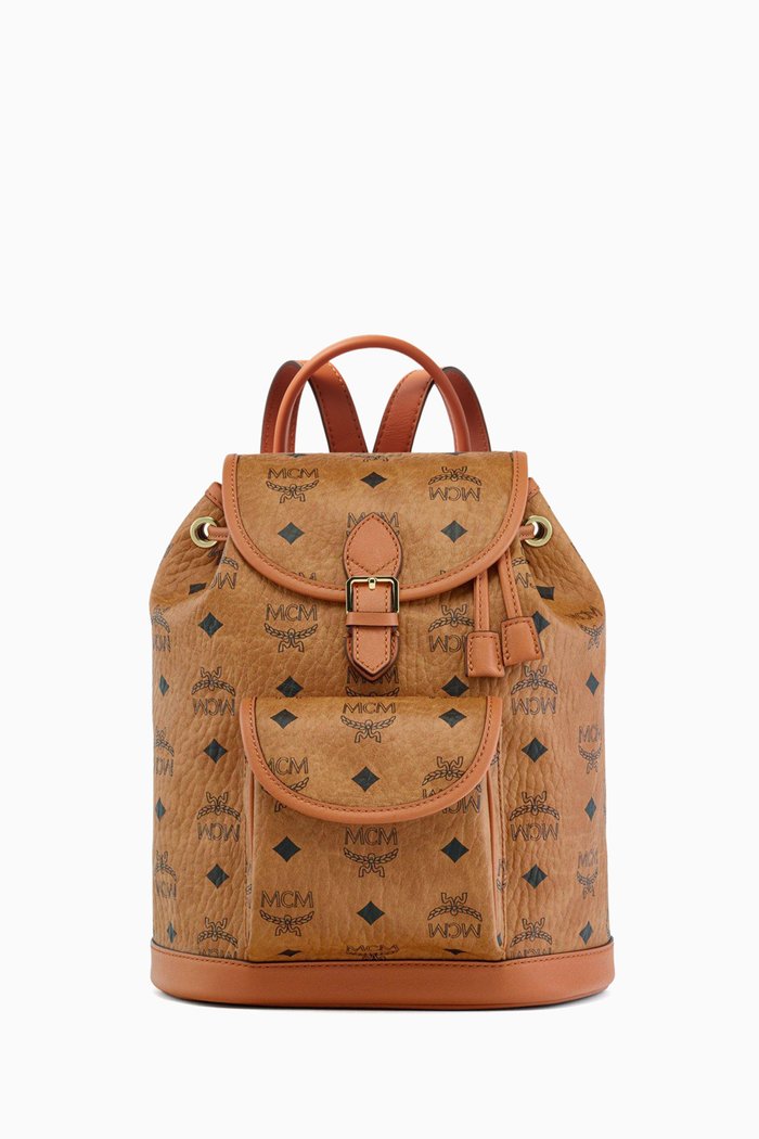 

Mini Aren Drawstring Backpack in Visetos, Brown