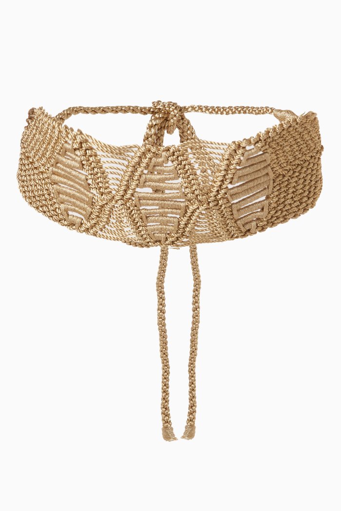

Macramé Belt in Cotton, Metallic