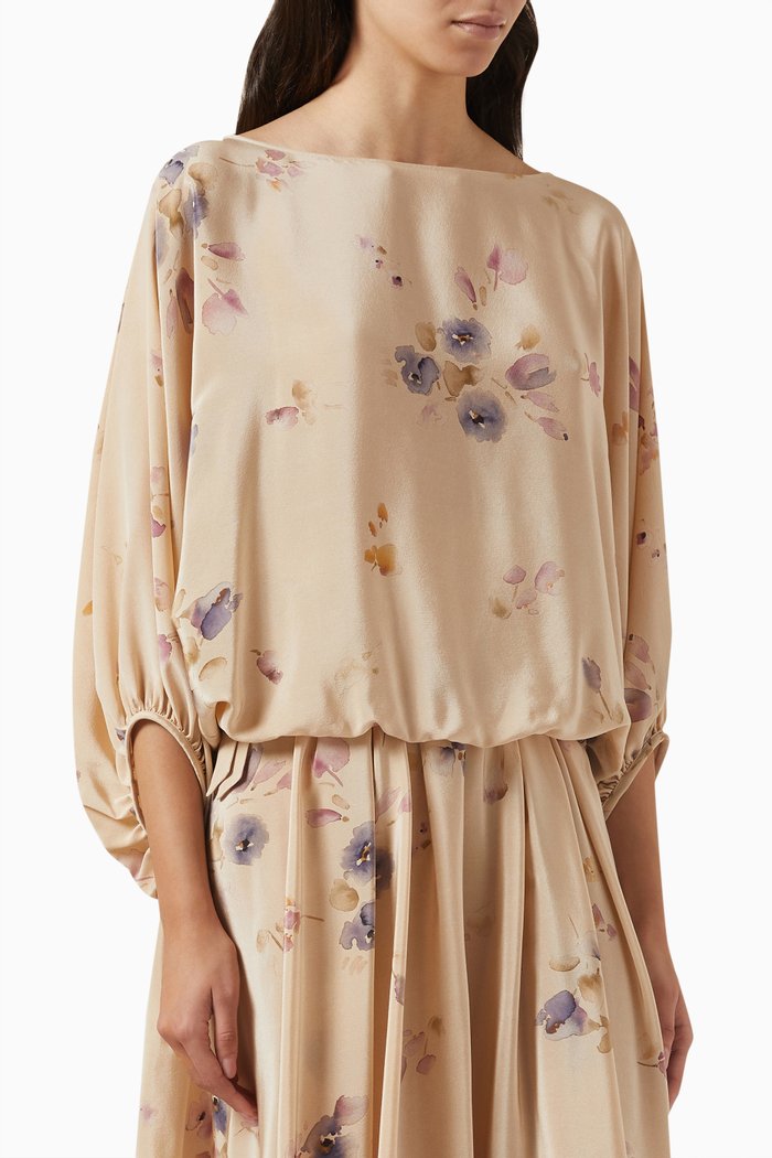 

Helena Blouse in Crepe de Chine, Yellow