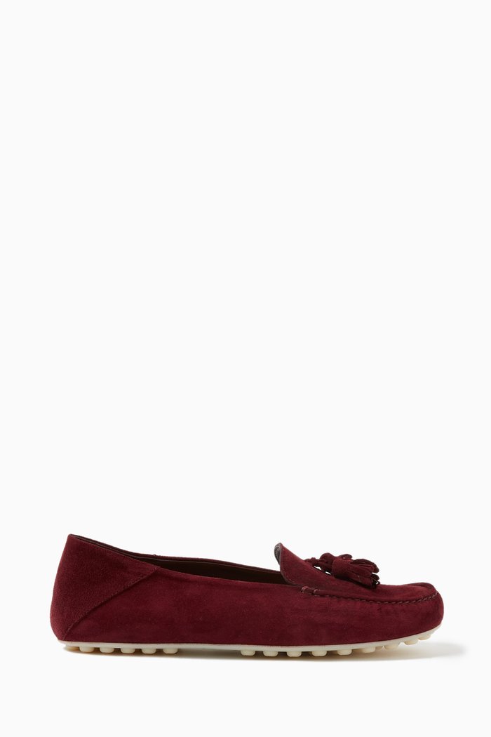 

Dot Sole Moccasin in Suede, Red