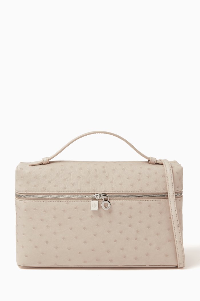

Extra Pocket Pouch L27 Bag in Ostrich leather, Neutral