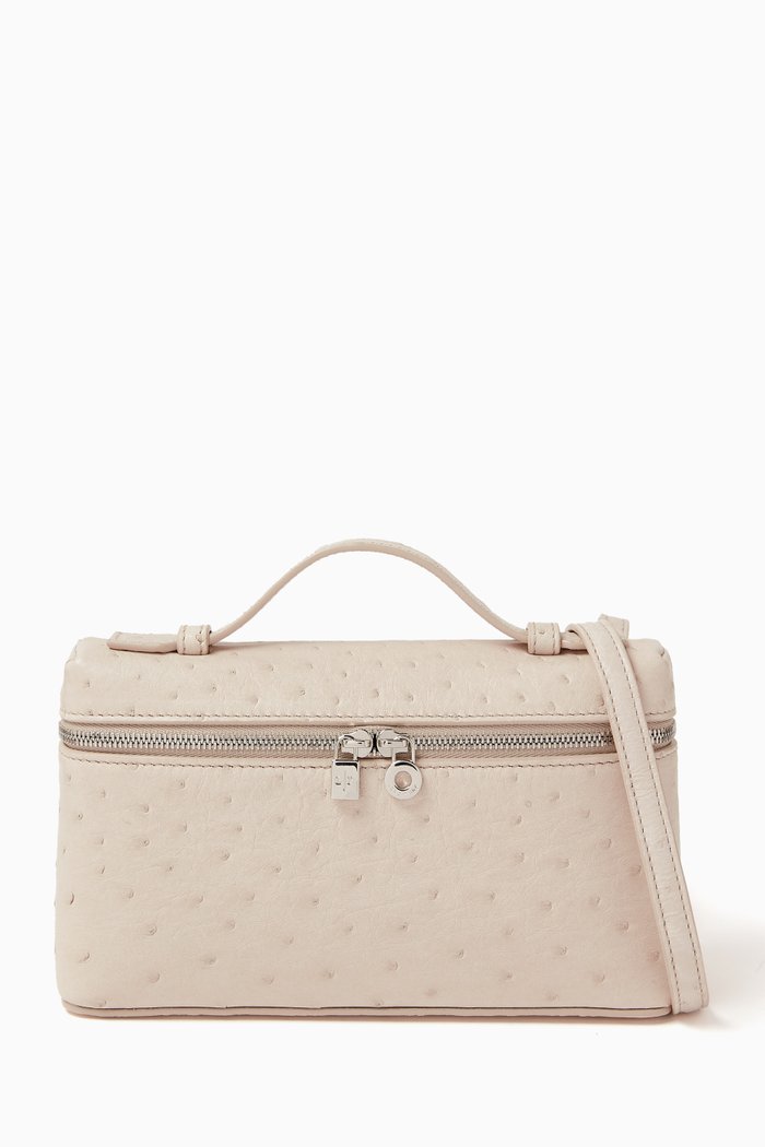 

Extra Pocket Pouch L19 Bag in Ostrich leather, Neutral