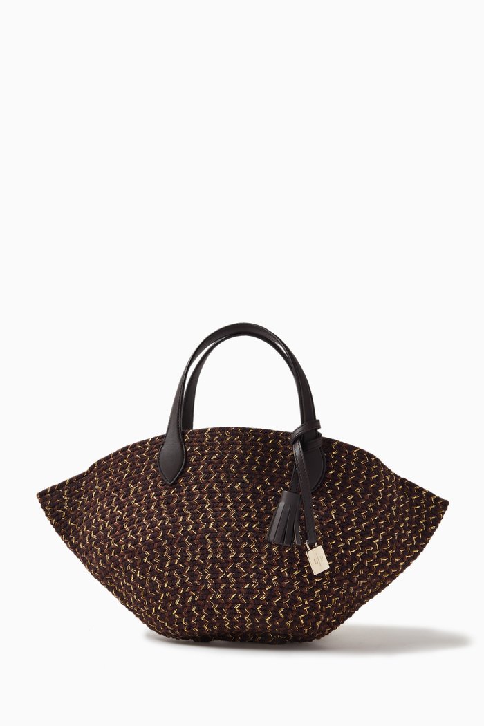 

Mini Eolian Basket Bag in Woven Regenerated-cotton, Brown