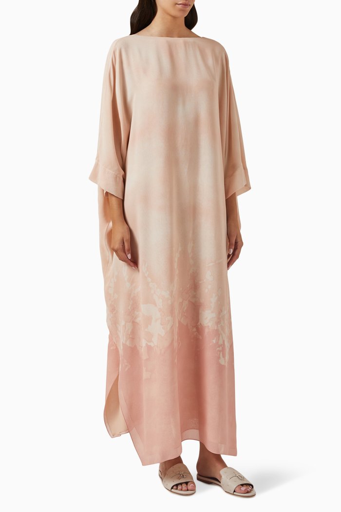 

Cillia Maxi Kaftan Dress in Silk-georgette, Pink