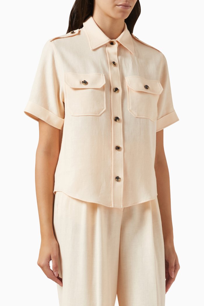 

Annalisa Shirt in Linen Blend, Neutral