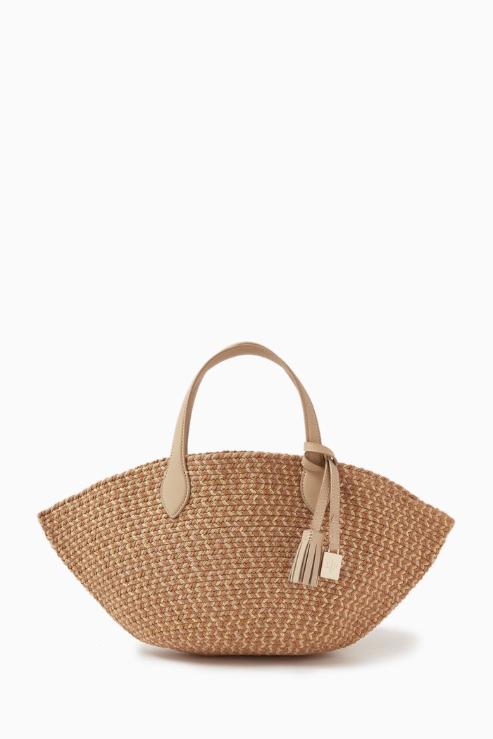 Mini Eolian Basket Bag in Woven Regenerated-cotton, Neutral