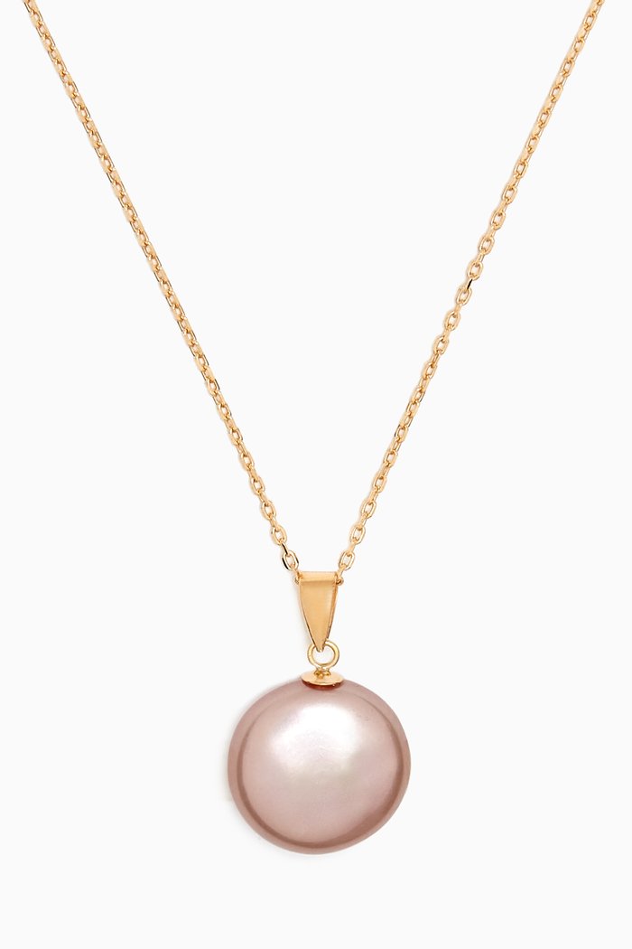 

Kiku Coin Pink Pearl Pendant Necklace in 18kt Gold, Yellow
