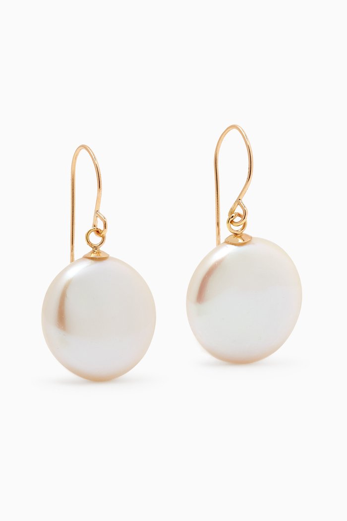 

Kiku Coin Pearl Earrings in 18kt Gold, Yellow