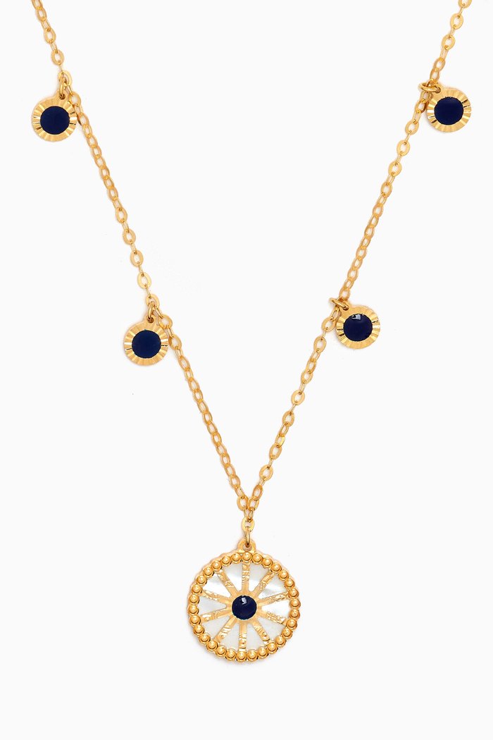 

Amelia Dubai Mother of Pearl Reversible Necklace in 18kt Gold, Yellow
