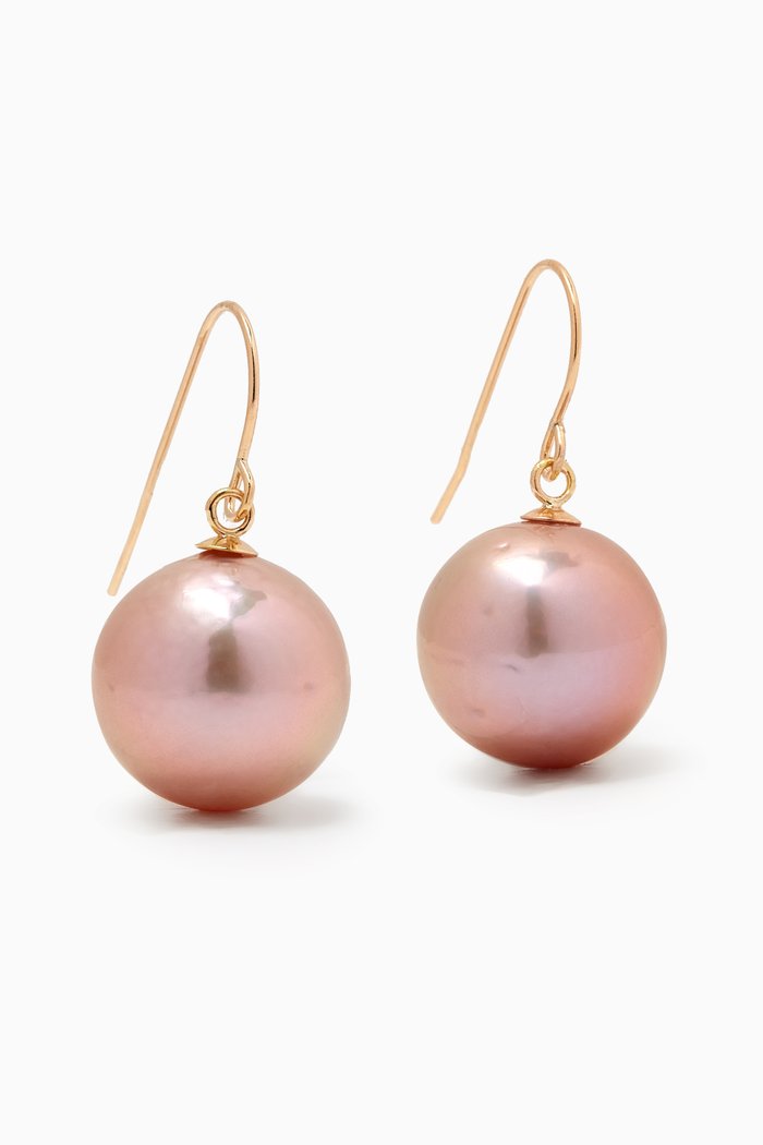 

Kiku Pink Freshwater Pearl Earrings in 18kt Gold, Yellow