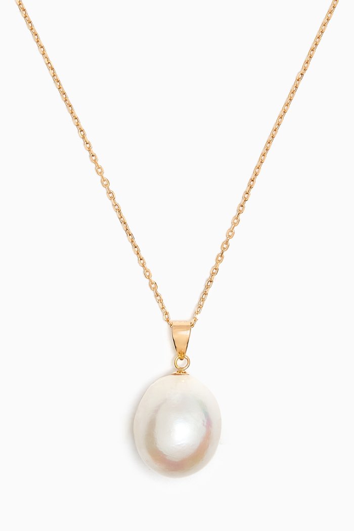 

Kiku Freshwater Pearl Pendant Necklace in 18kt Gold, Yellow