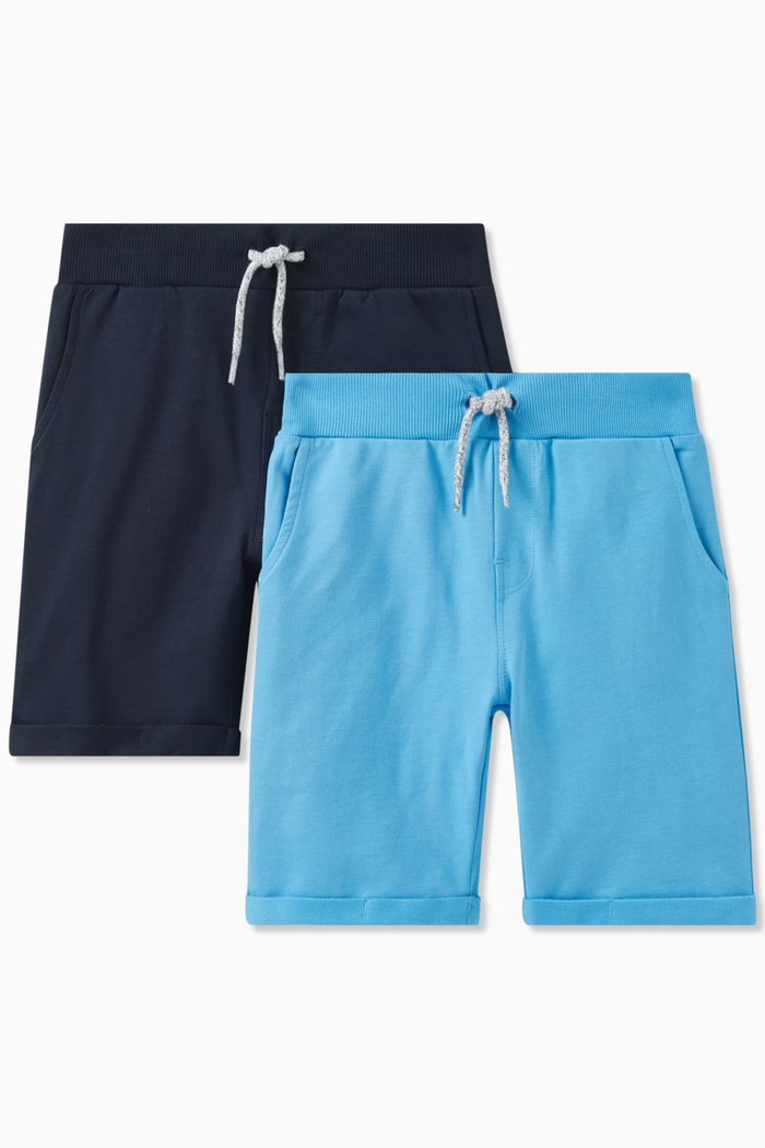 

Drawstring Sweat Shorts in Cotton, Set of 2, Multicolour
