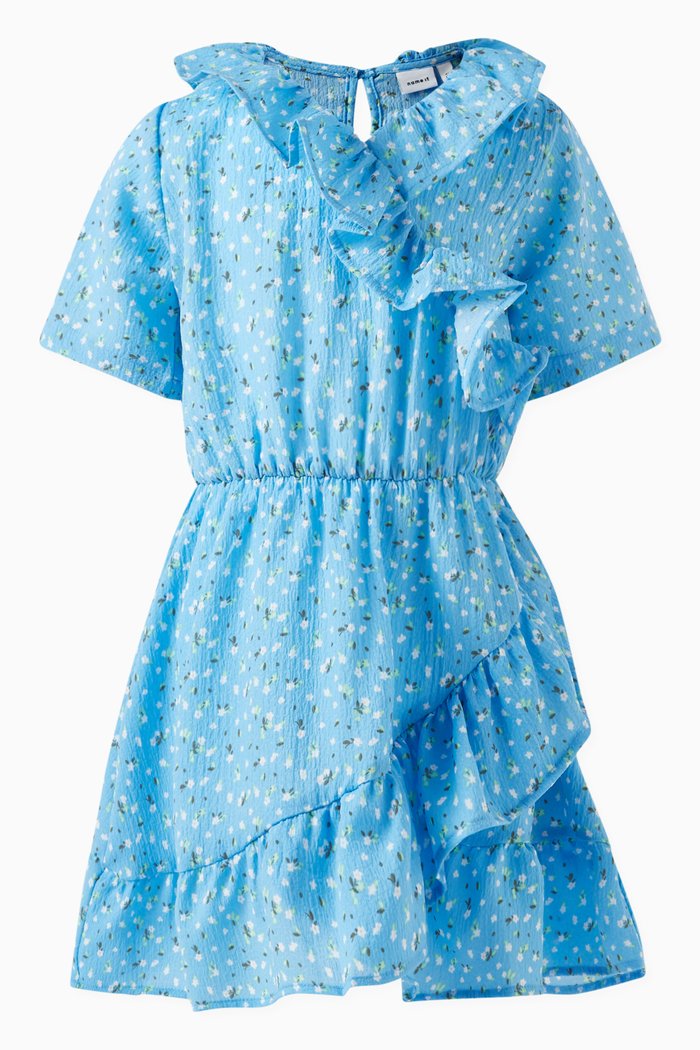 

Floral-print Wrap-over Dress in Polyester, Multicolour