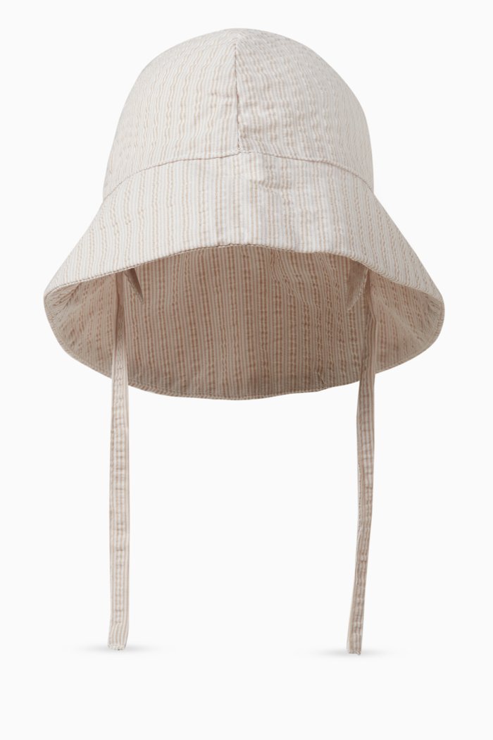 

Striped Sunhat in Cotton, Yellow