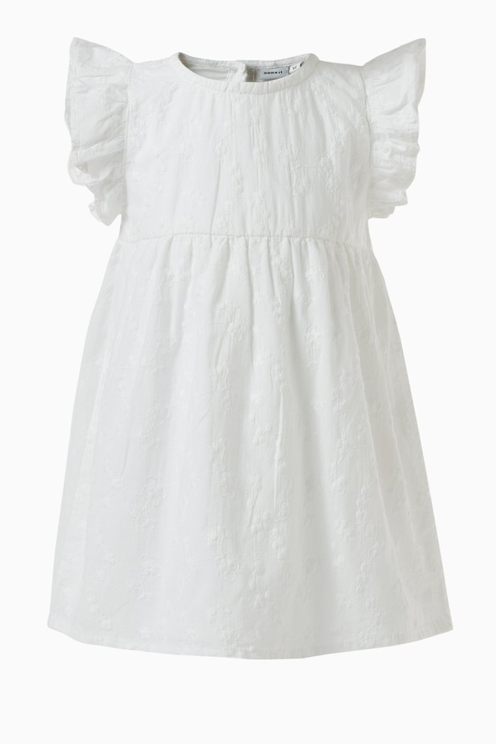

Floral Spencer Dress in Cotton, White