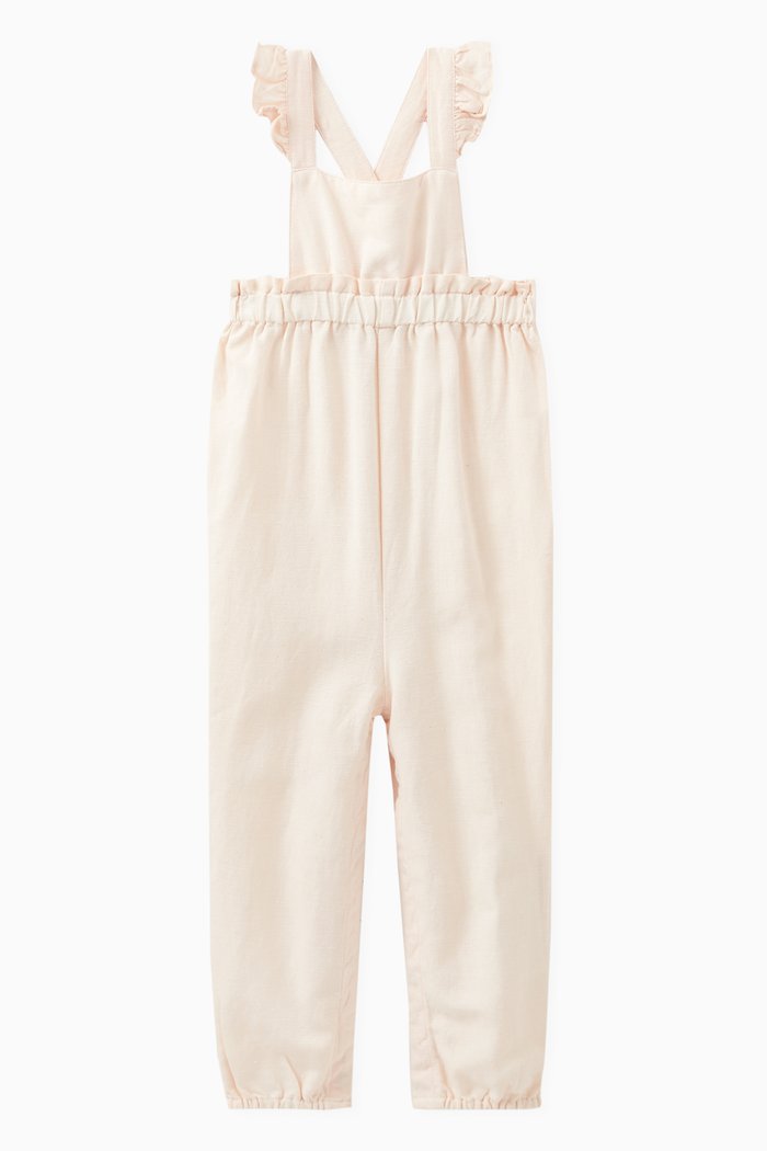 

Ruffled Dungarees in Viscose-blend, Pink