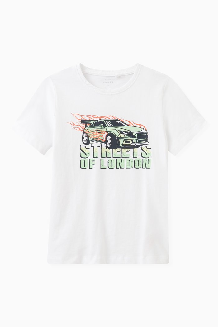 

Graphic Print T-shirt in Cotton Jersey, White