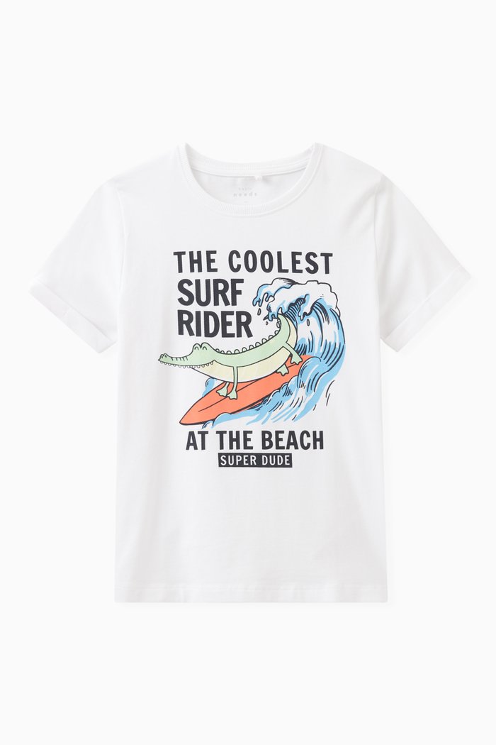 

Graphic Print T-shirt in Cotton Jersey, White