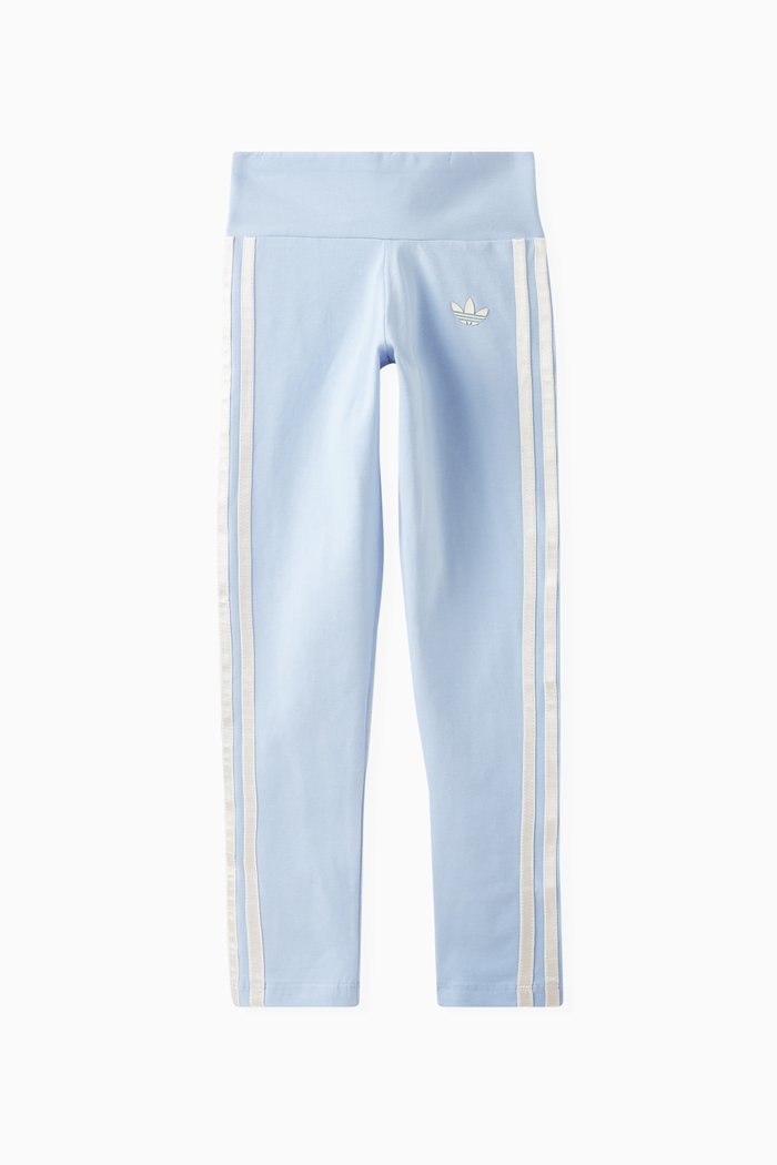 

Striped Logo Leggings in Cotton-blend, Blue