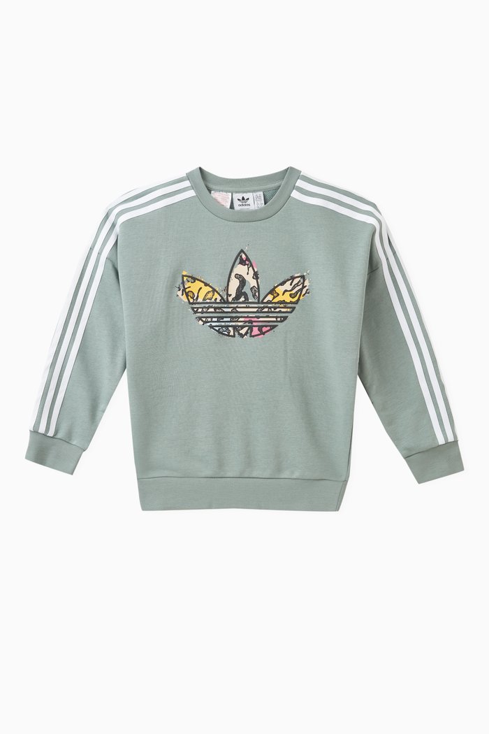 

Trefoil Logo Sweatshirt in Cotton-blend, Green