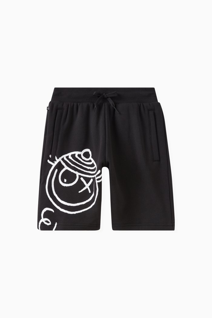 

x André Saraiva Graphic Shorts in Cotton, Black