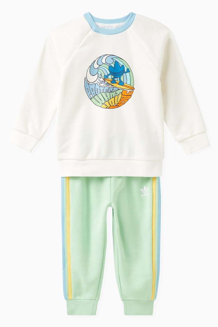 

Graphic-print Logo Sweatshirt Set in Cotton-blend, White
