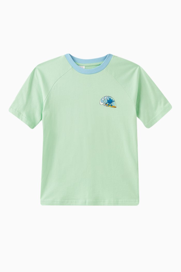 

Graphic-print T-shirt in Cotton, Green