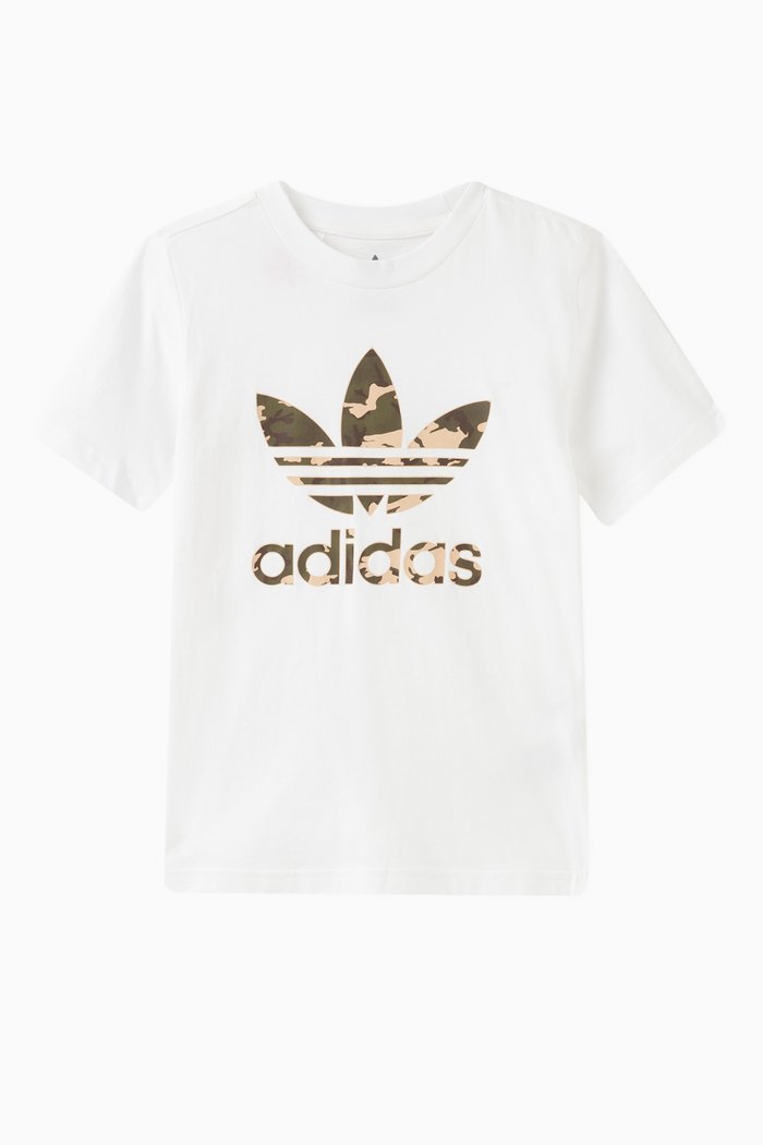 

Graphic Trefoil Logo T-Shirt in Cotton Jersey, White
