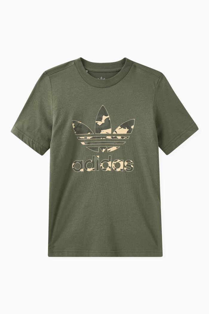 

Camouflage Logo T-shirt in Cotton, Green