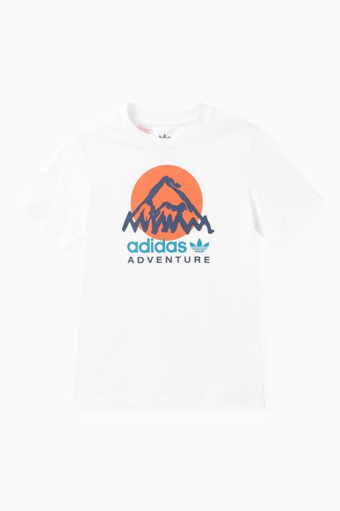 

Adventure Graphic Logo T-shirt in Cotton Jersey, White