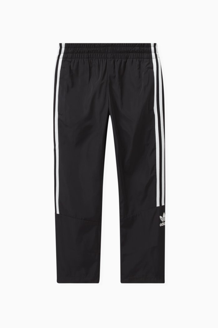 

Striped Track Pants in Polyester, Black