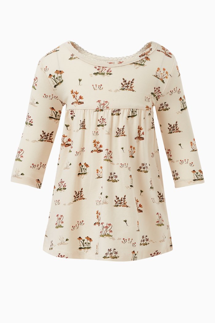 

Floral-print Dress in Cotton, Yellow