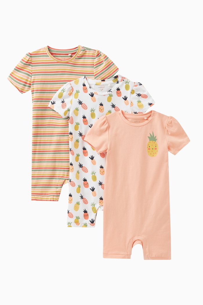 

Assorted Romper in Cotton, Set of 3, Pink