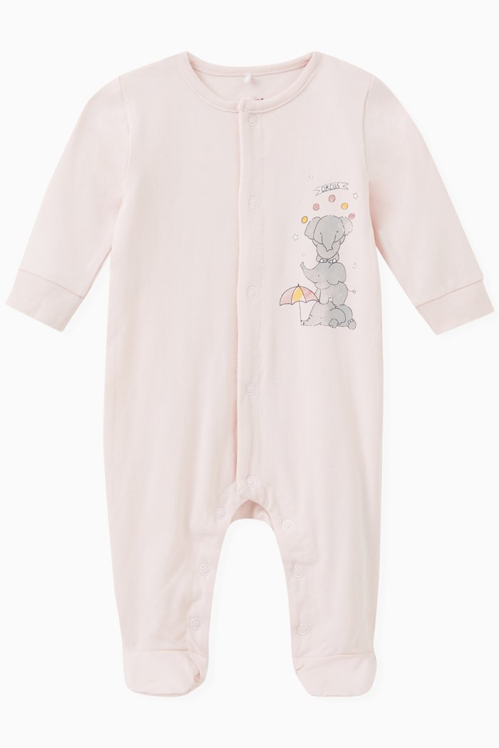 

Printed Sleepsuit in Jersey, Pink