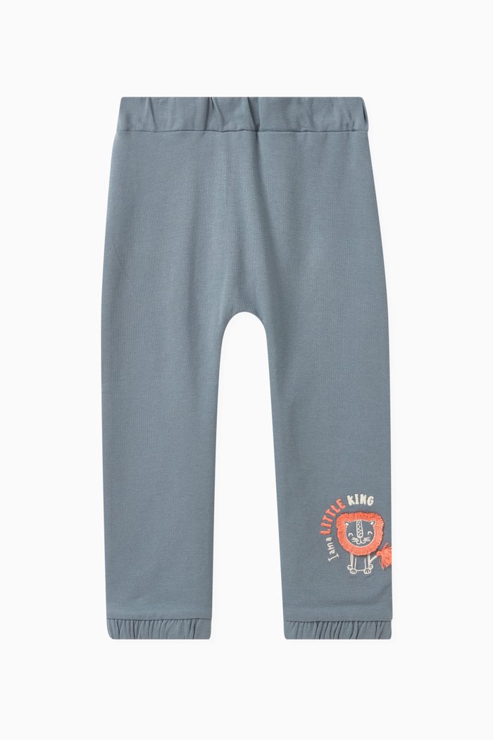

Lion Patch Sweatpants in Cotton, Blue