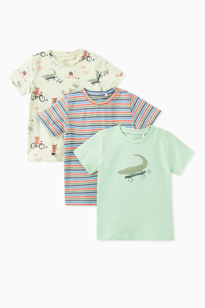 

Assorted T-shirt in Organic Cotton, Set of 3, White