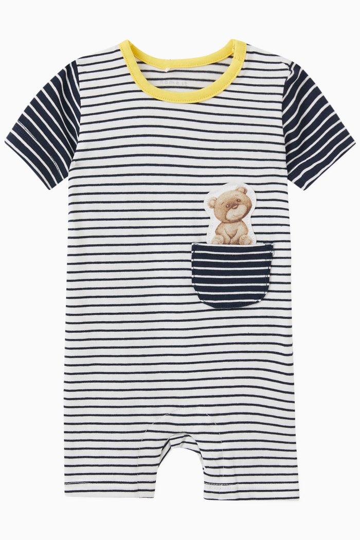 

Striped Sunsuit, White