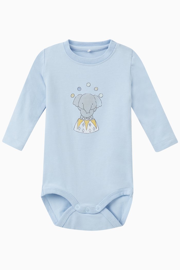 

Graphic Print T-Bodysuit in Jersey, Blue