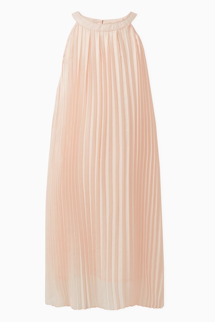 

Pleated Dress in Polyester, Pink