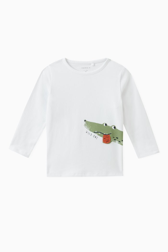 

Graphic Print Top in Cotton, White