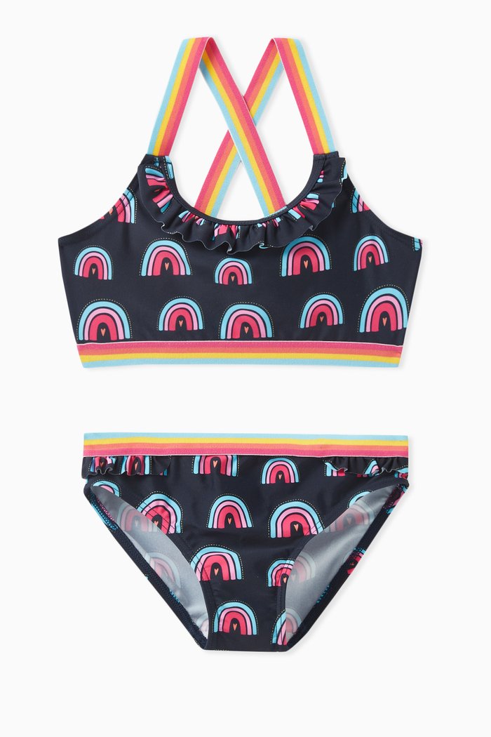 

Rainbow Two-piece Swimsuit in Polyamide, Blue