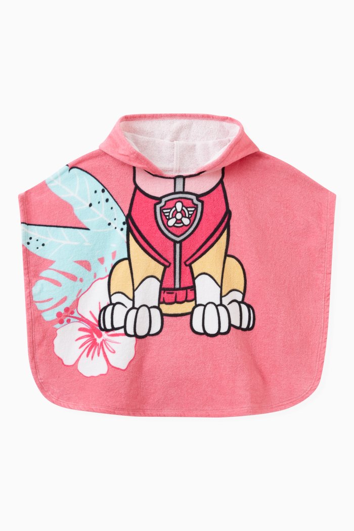 

Paw Patrol Print Hooded Poncho in Cotton Terry, Yellow