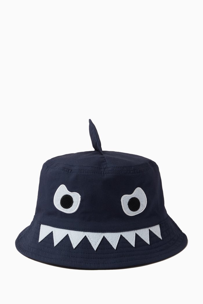 

Shark Bucket Hat in Cotton, Blue