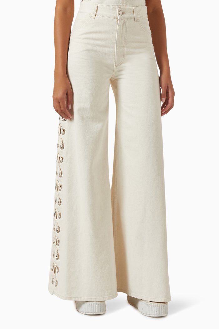 

Wide Rave Jeans in Denim, White