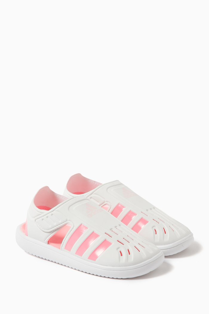 

Summer Closed Toe Water Sandals in Rubber, White