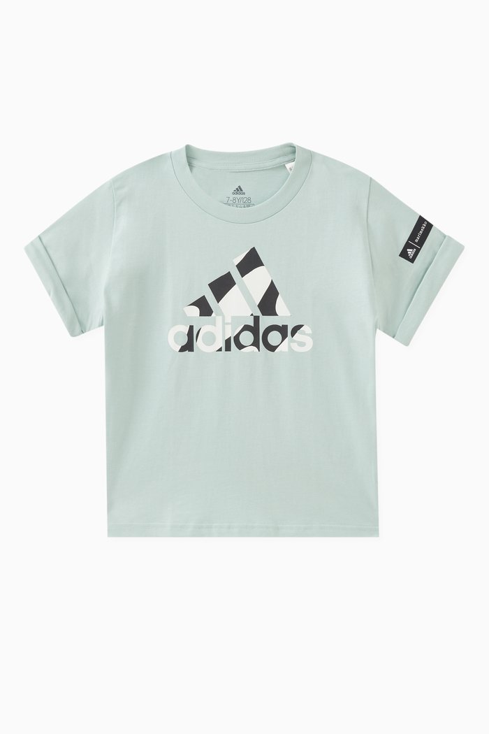 

x Marimekko Graphic Logo Print T-shirt in Cotton Jersey, Green