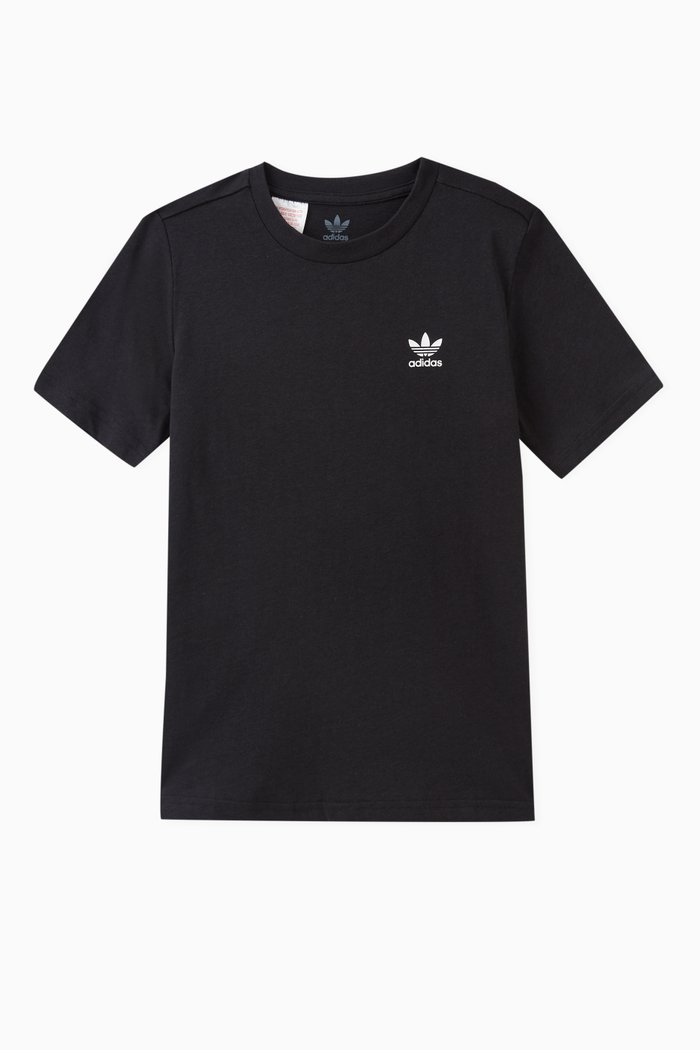 

Trefoil Logo Print T-Shirt in Cotton Jersey, Black